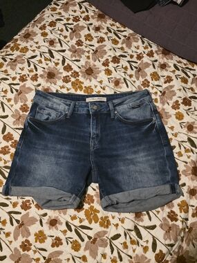 Mavi Jeans Medium Blue Rolled Cuff Denim Shorts